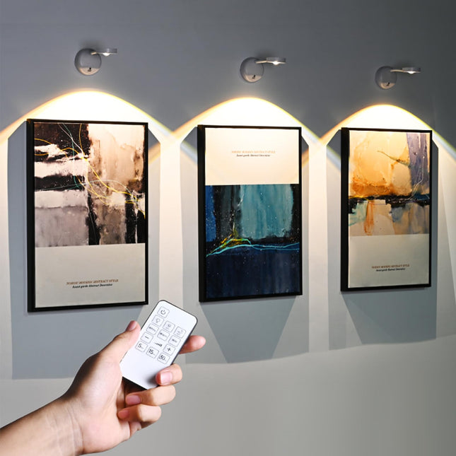 3-Pack Rechargeable LED Wall Spotlight for Art