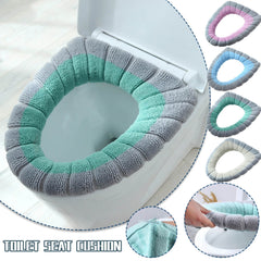 PALIFEUR Toilet Seat Cushion Soft Thicker Knitting Cotton Bathroom Toilet Seat Cover Non Slip