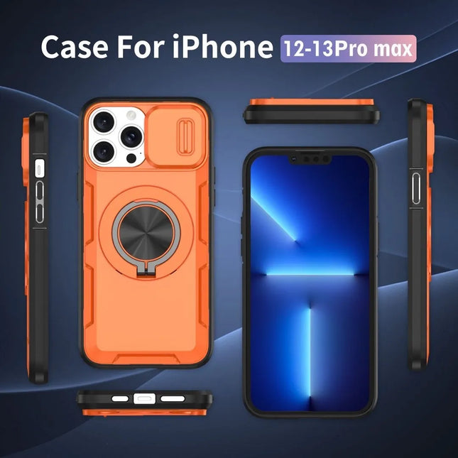 2-in-1 Magnetic Sliding Lens Case Orange for iPhone 12 Pro – product detail