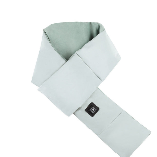 Light Green USB Electric Heated Scarf - Portable Puffer Neck Warmer with 3-Level Heat Control for Winter