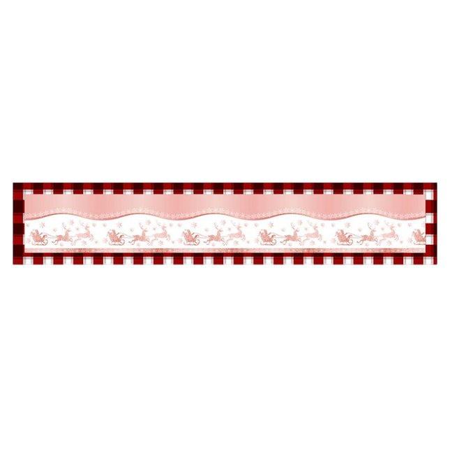 Style-4 New Year & Christmas Table Runner(33 x 180 CM) - Festive Linen Tablecloth, Digital Print Christmas Decor
